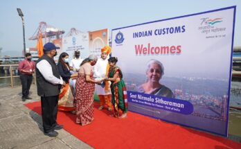 Union Finance Minister Ms Nirmala Sitharaman visits Nhava Sheva; Reviews activities of Indian Customs. FM performs Bhoomi Pujan for setting up of a Customs Examination