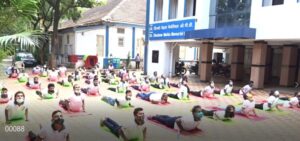 Surya Namaskar demonstration held at National Institute of Naturopathy, Pune