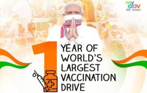 COVID-19 vaccination as the country completes one year of the world largest inoculation drive.