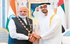 PM Modi And Crown of Prince of Abu Dhabi