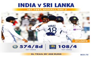 India Vs Sri Lanka 1st test Day 2