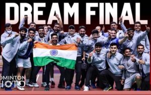 भारताने इंडोनेशियाचा 3-0 असा पराभव करून थॉमस कप ट्रॉफी जिंकली India beat Indonesia 3-0 to lift Thomas Cup trophy